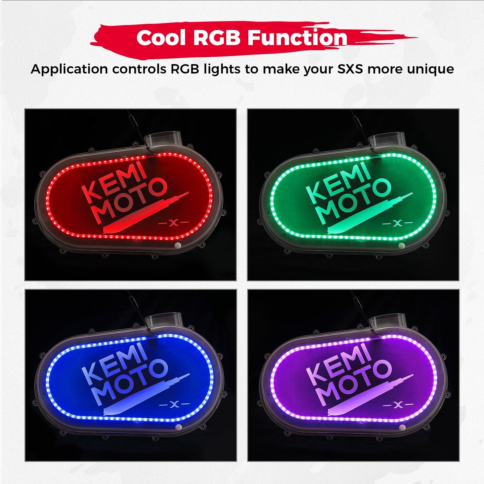 Clear Outer Clutch Cover w/RGB Light for Can Am Maverick X3/ MAX R 2018-2022