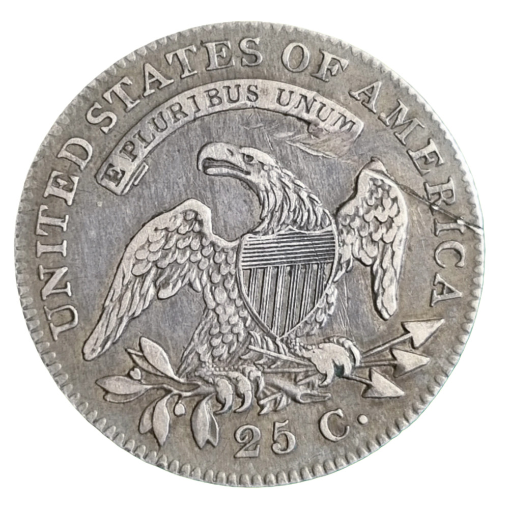 1821 Capped Bust Silver Half Dollar 25C,Circulated