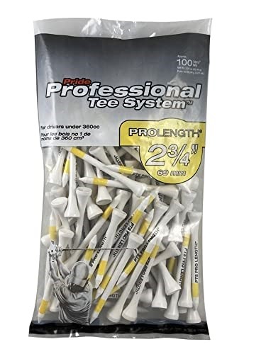 NEW Professional Tee System - 100 Count - White/Yellow - 2-3/4"