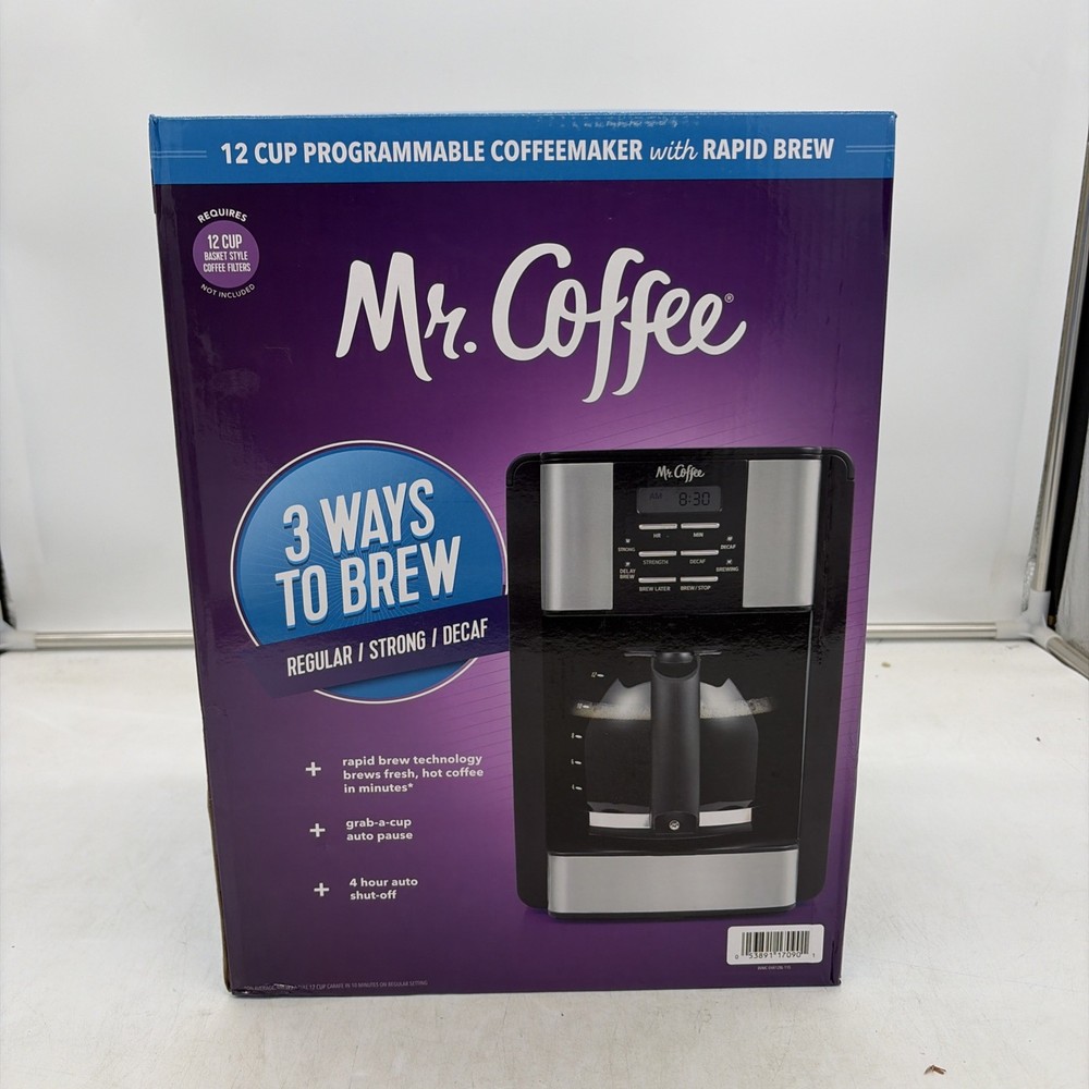 Mr. Coffee Programmable 3-Way Brewing System 12-Cup Drip Coffee Maker New