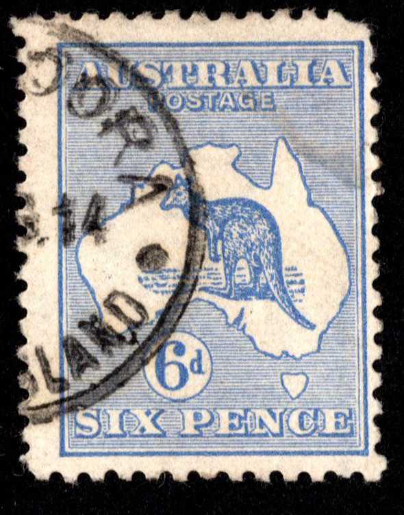 Australia Scott 8 Used with rounded corner.