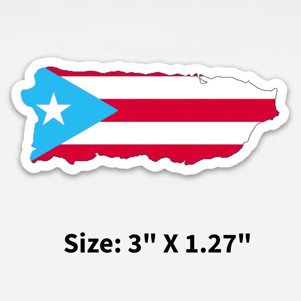 Puerto Rico Map Sticker 3" X 1.27”
