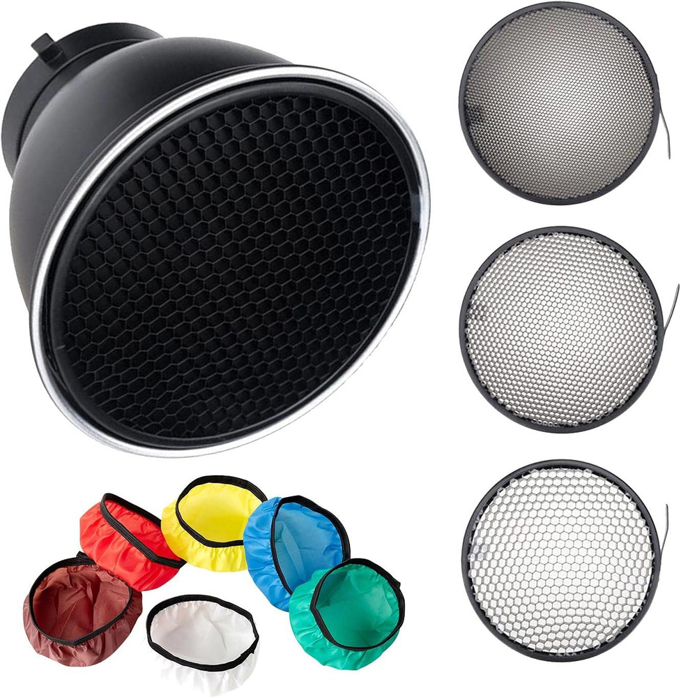 Standard Reflector Diffuser 7Inch/ 18Cm with 20/40/60 Degree Honeycomb Grid for