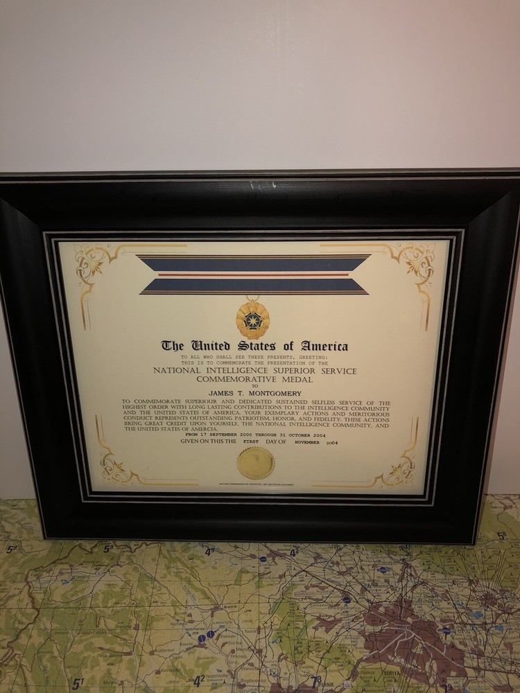 NATIONAL INTELLIGENCE SUPERIOR SERVICE COMMEMORATIVE CERTIFICATE Type-1