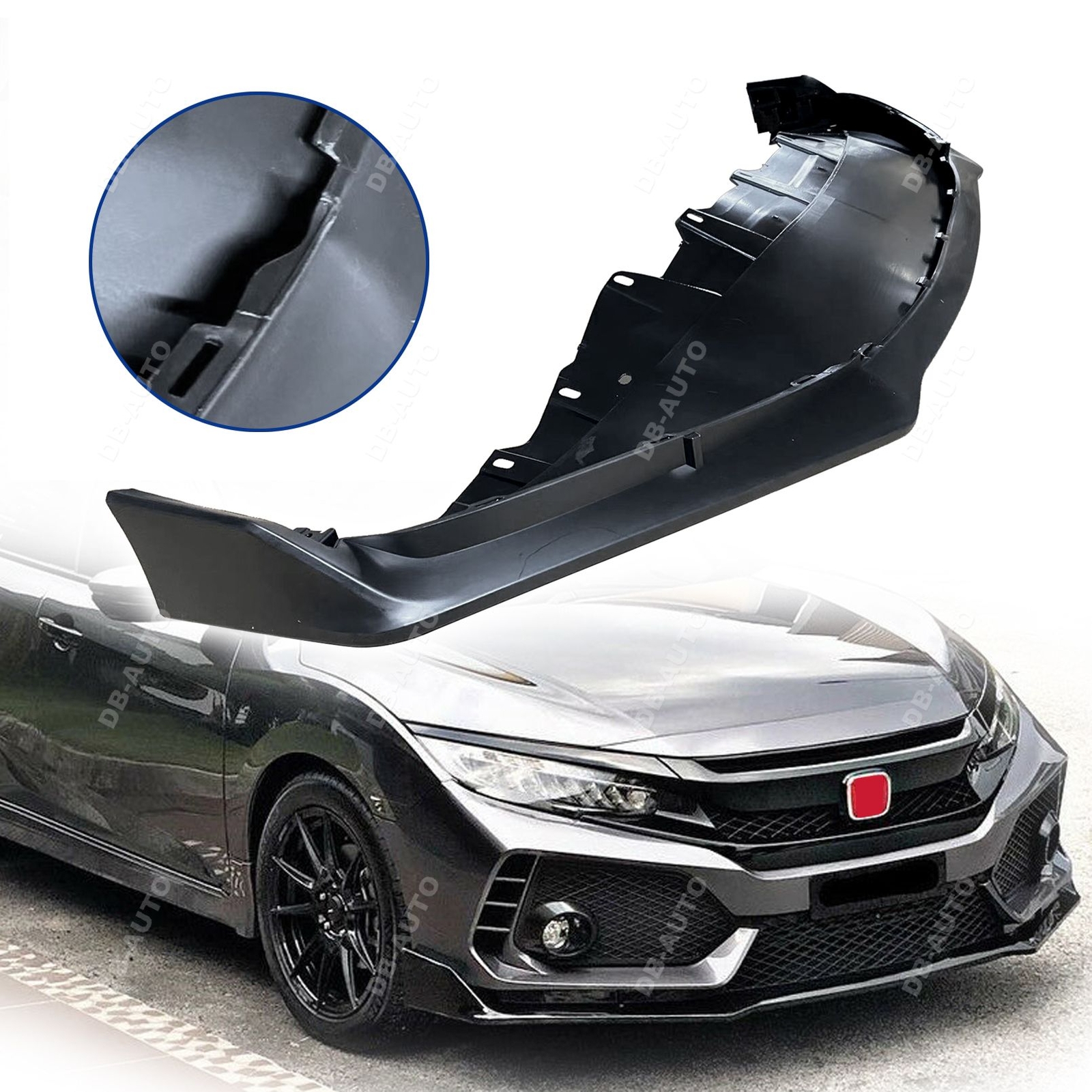 Front Fascia Bumper Cover for 2016-2018 Honda Civic Coupe Sedan Type R Style Set