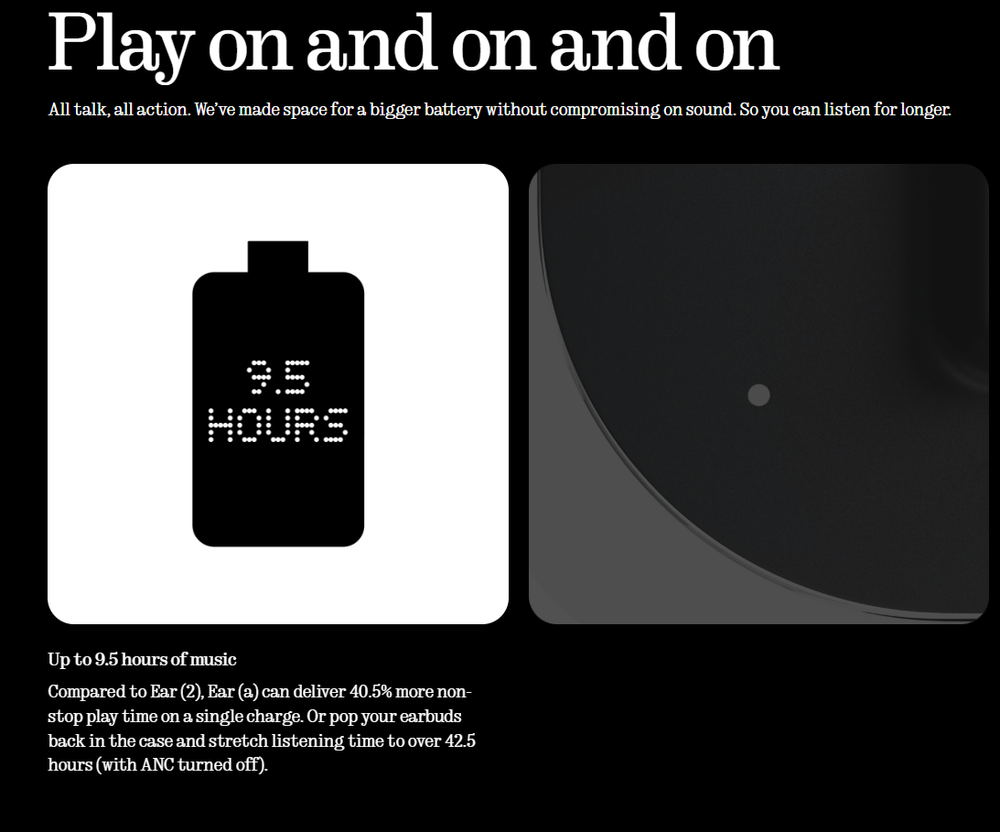 Nothing Ear (a) Hi-Res Audio LDAC True Wireless Bluetooth Headset New