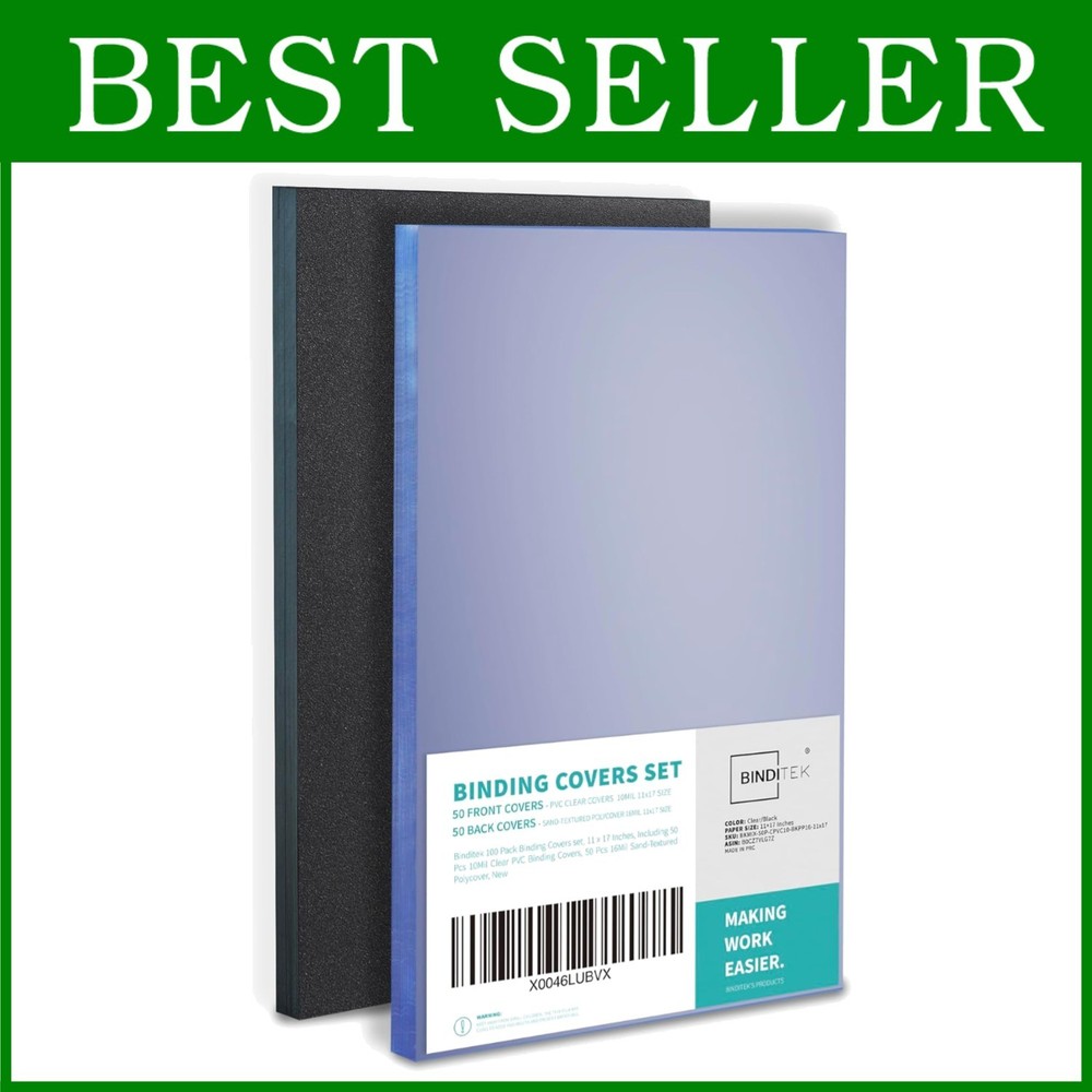 100 Pack Binding Covers and Backs Set, 11 x 17 Inc