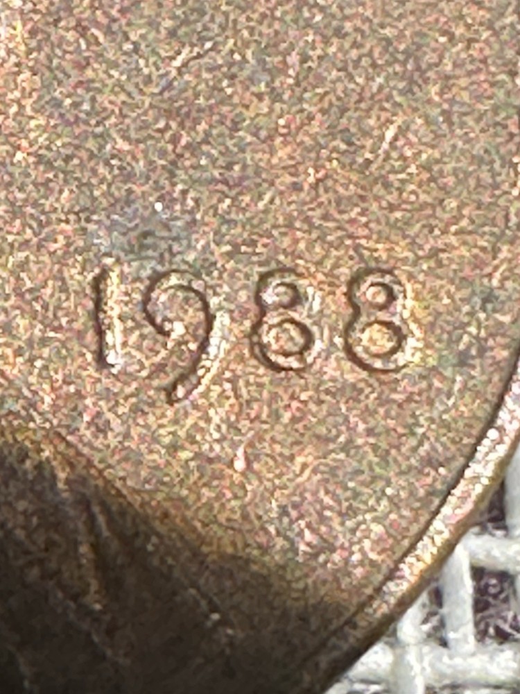 1988 *Very Rare* Lincoln Penny with multiple errors. AM Error