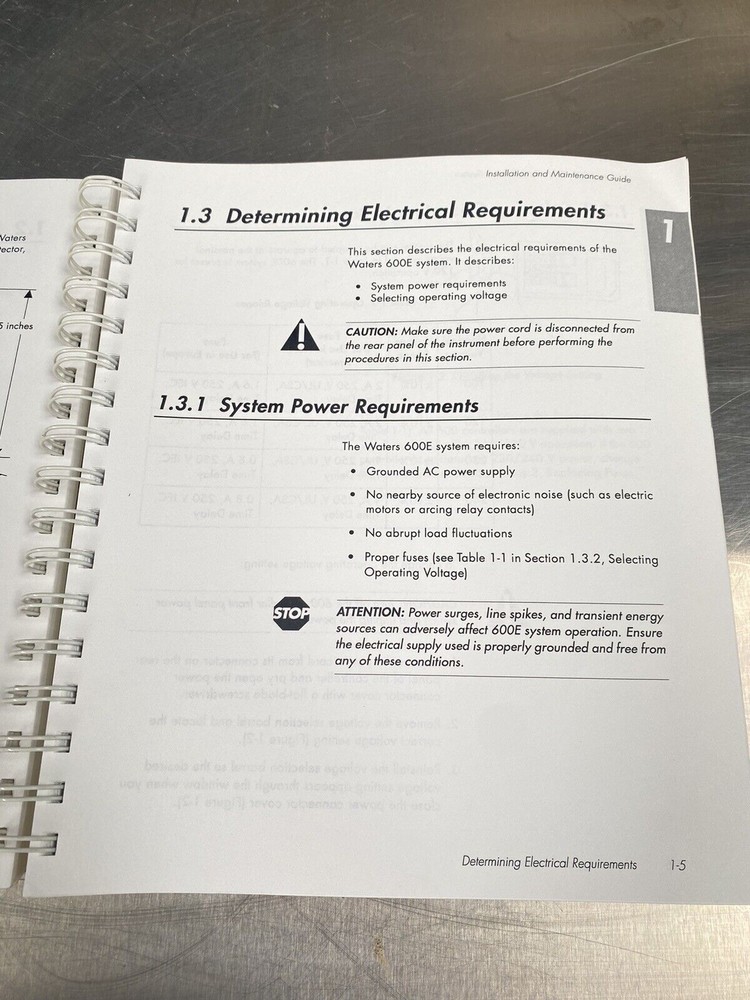 Millipore Waters 600E Multisolvent Delivery System - Users Guide / Manual