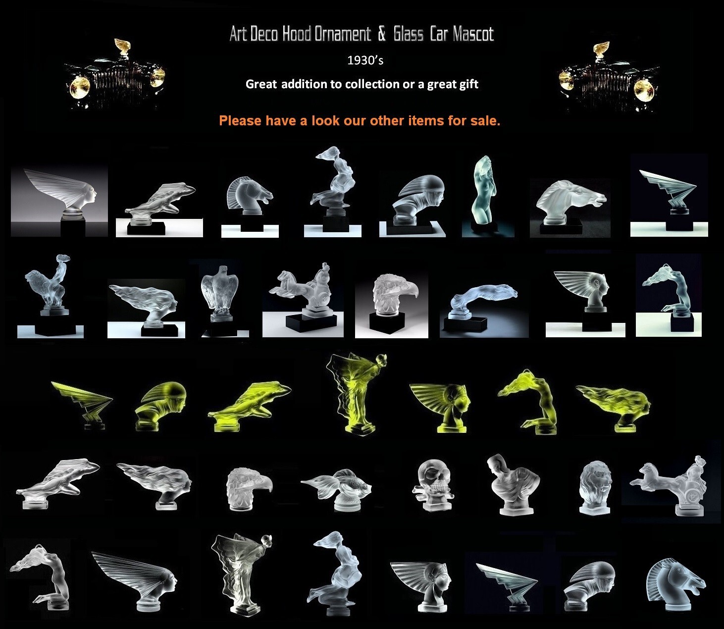 France Art Deco Art Glass Bookends Sculpture 1930' H.Hoffmann