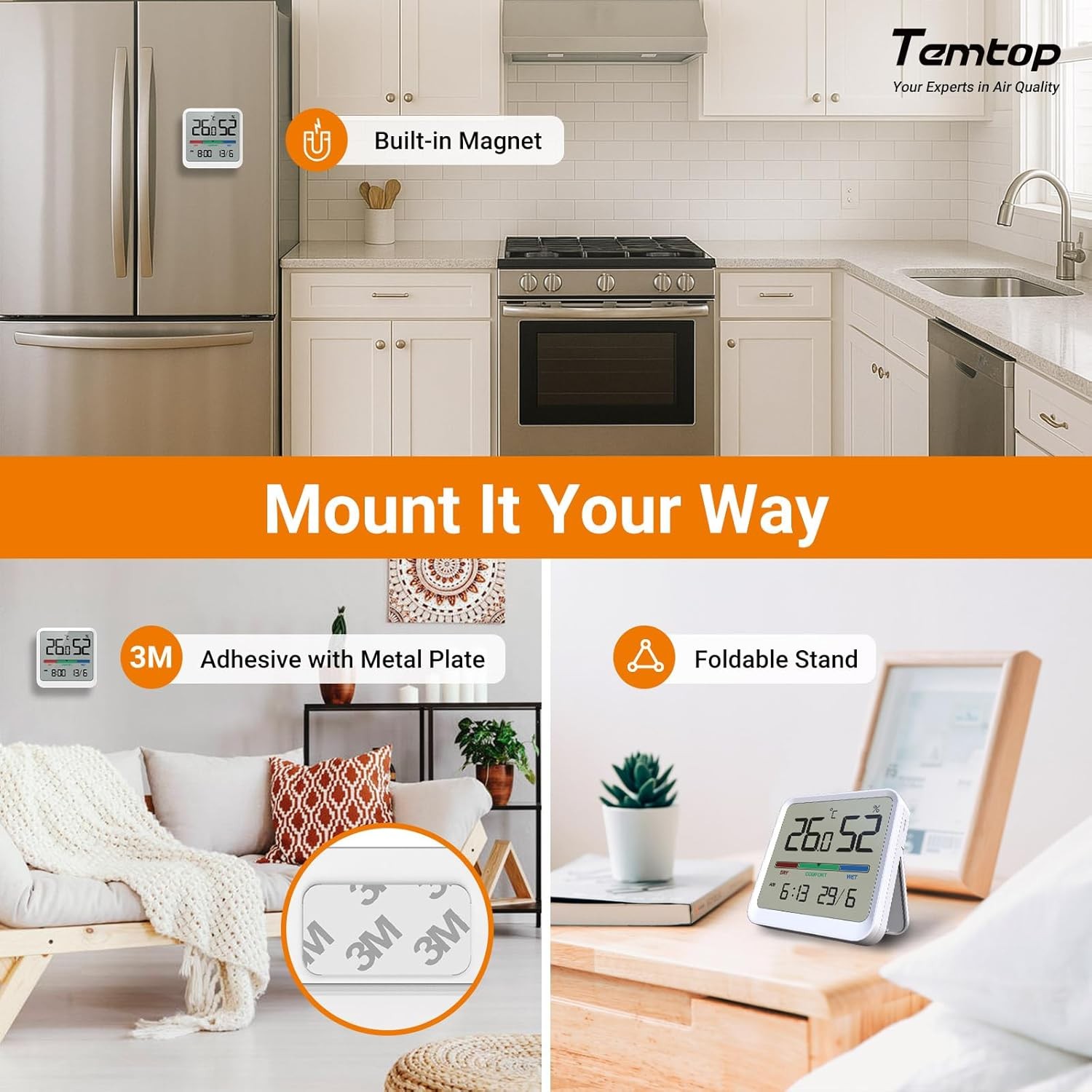 Temtop Thermometer Indoor Digital Hygrometer Temperature Humidity Meter Home