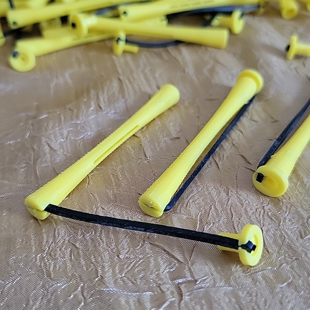 59 Pc Yellow Perm Rods Long Concave Elastic Swing Arm Permanent Curlers Rollers