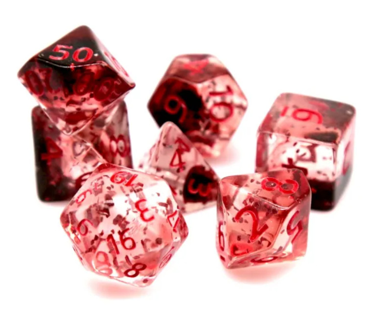 Volcanic Embers DnD Dice Set 7-Die Polyhedral RPG Dice