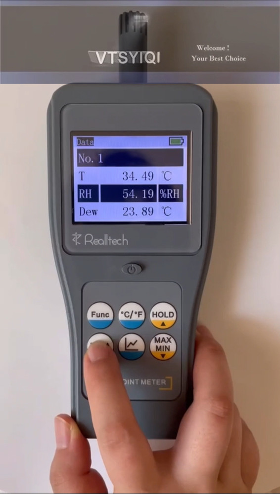 Integrated Dew Point Meter with Relative Humidity Range 0~100%RH LCD