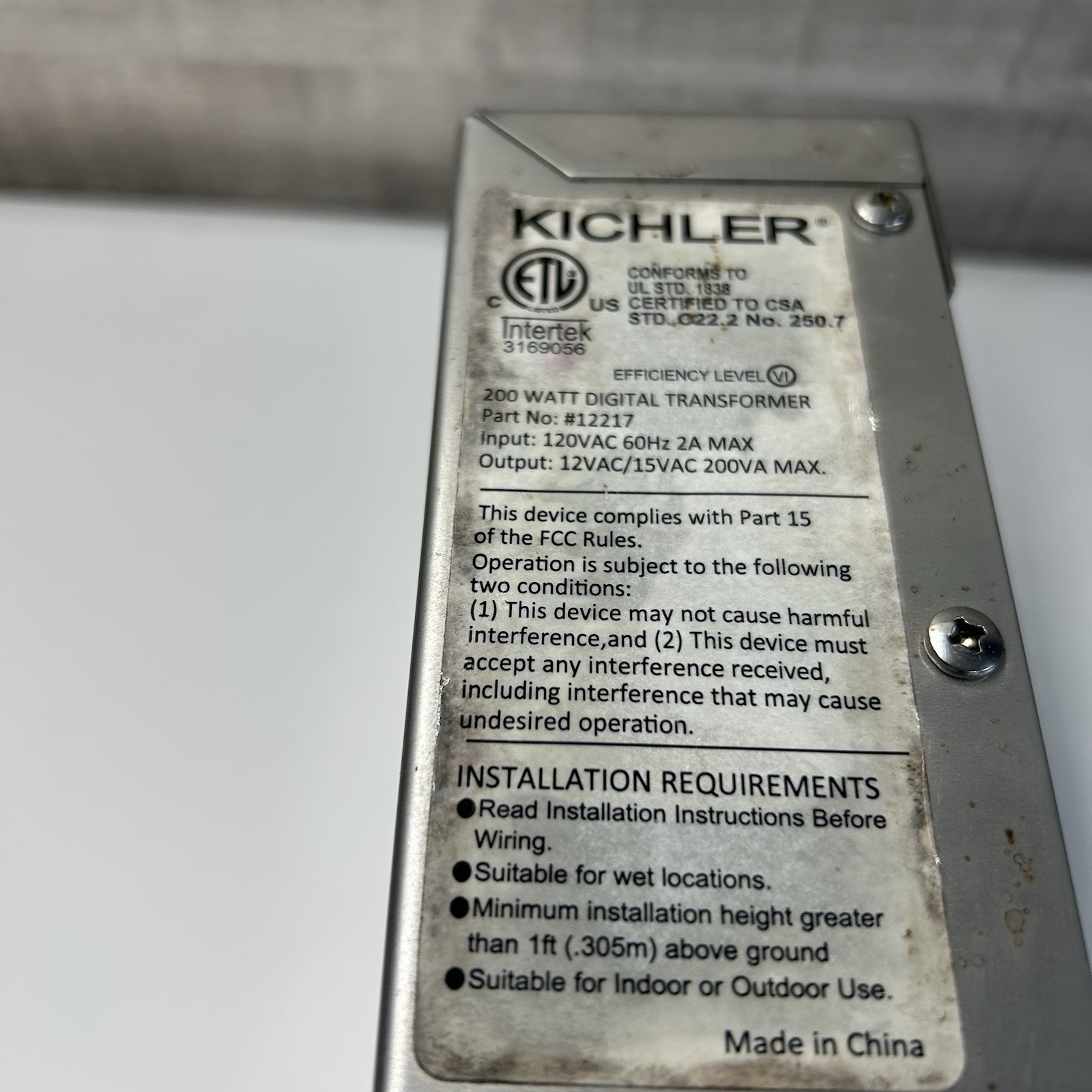 Kichler 12217 Programmable 200W 12V/15V Multi-Tap Landscape Lighting Transformer