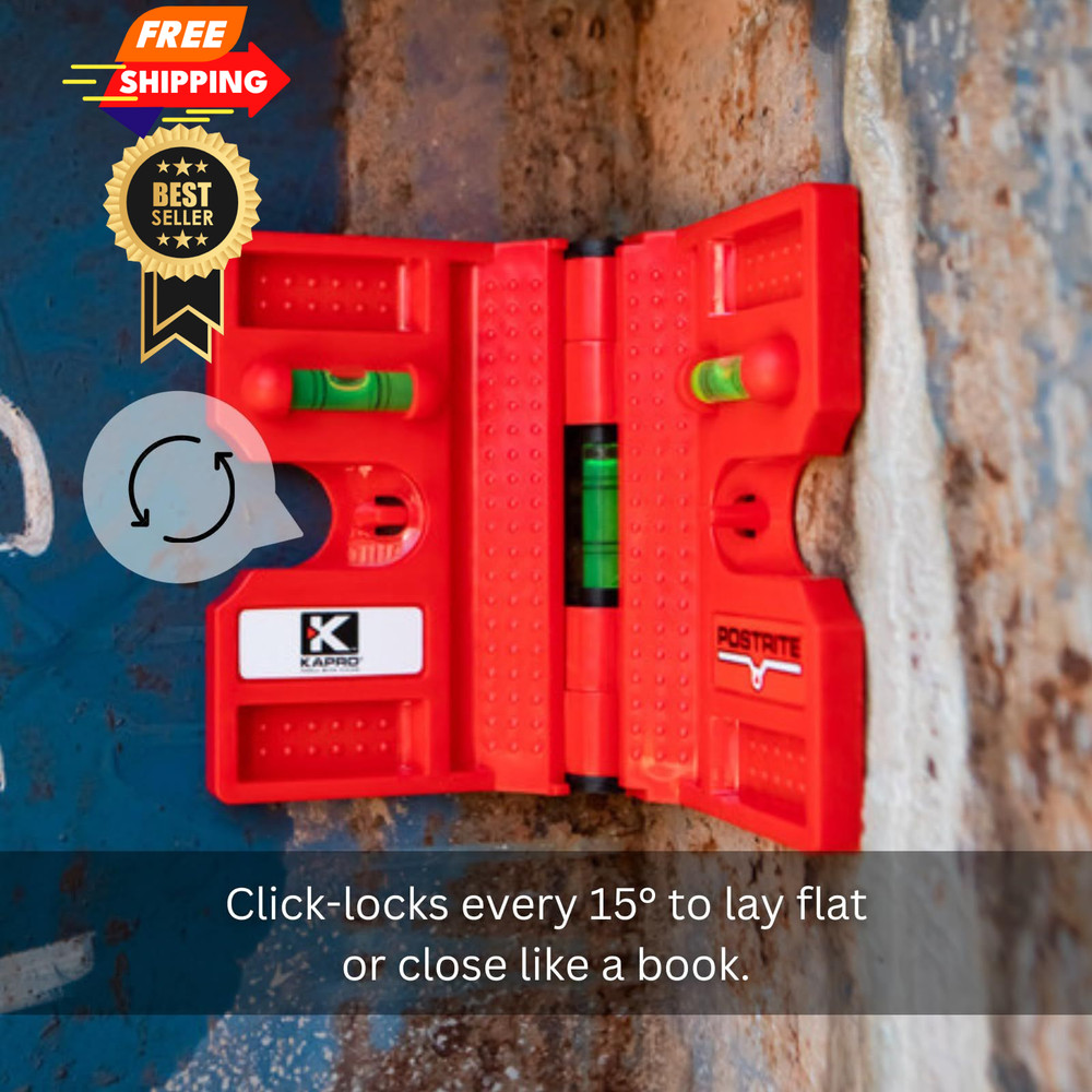 Kapro - 340 Postrite Post Level - Adjustable Folding - Unique, Red