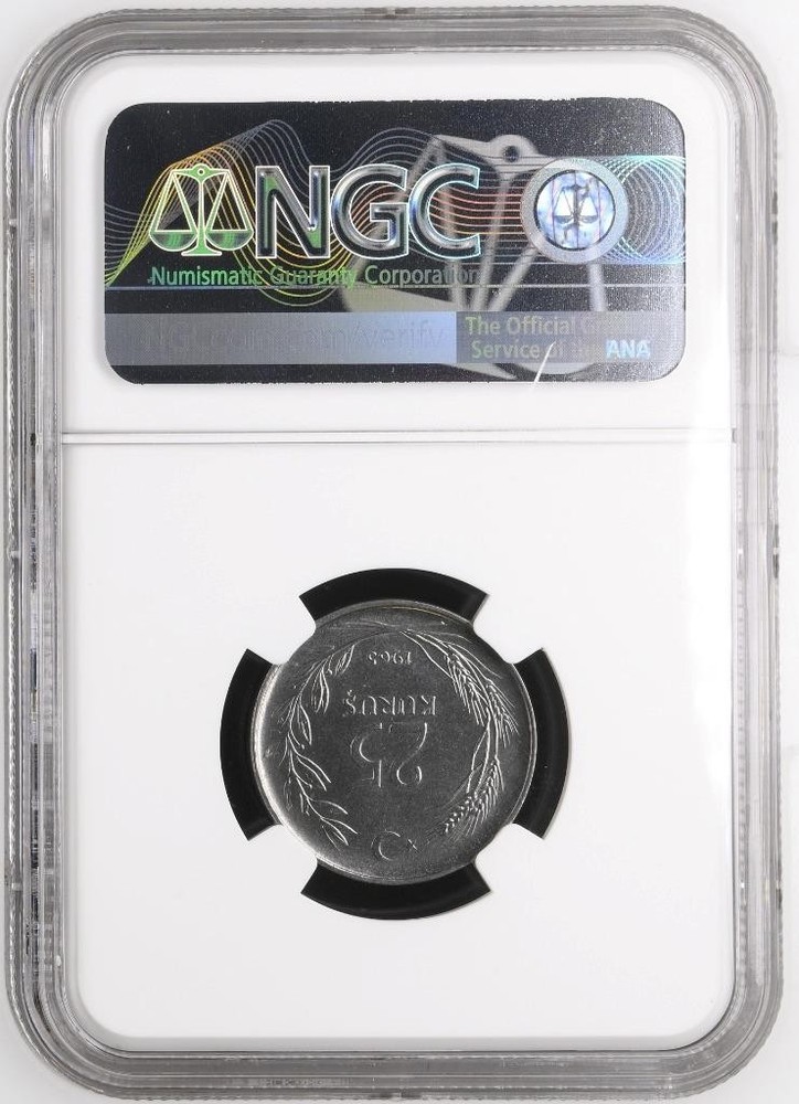 Turkey 25 Kurus 1965 NGC MS 64