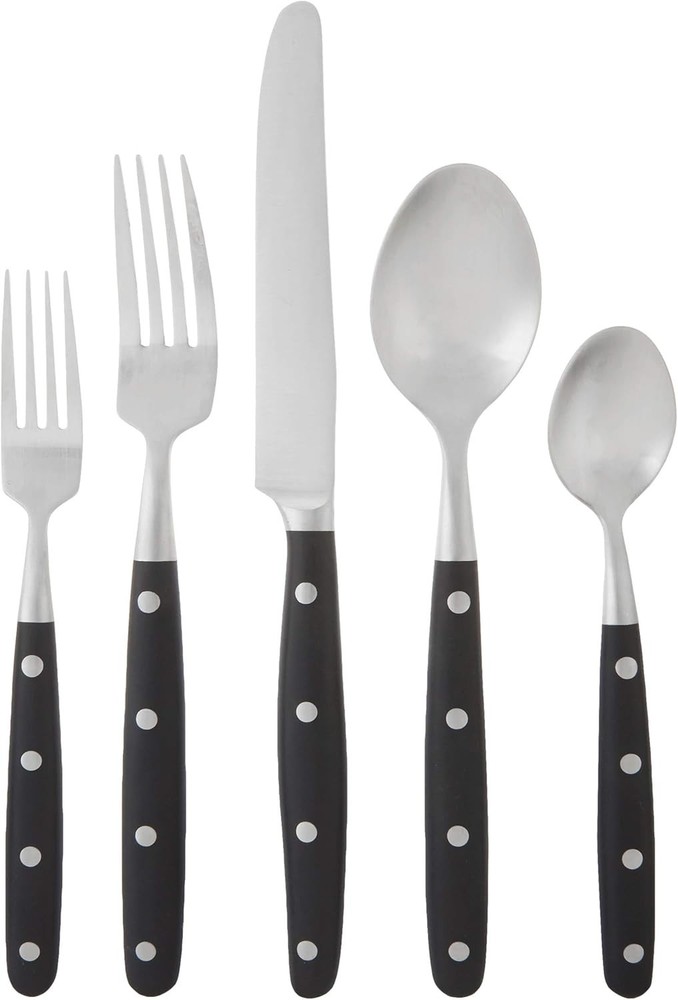 Ginkgo Lyon Ebony Flatware 5- Piece Set,