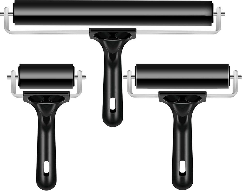 3 Pack Brayer Rollers for Crafting, Vinyl , Printmaking Brayer Rollers for Cr...