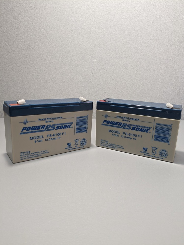 Power Sonic PS-6100 6V 12AH Streamlight Litebox Replacement Battery - 2 Pack