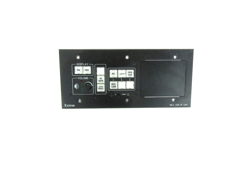 Extron Media Link MLC 226 IP AAP Secondary Control Panel