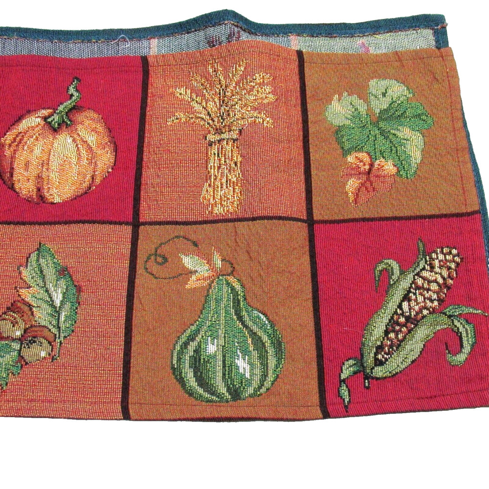 Fall Theme Tapestry Rectangle Table Runner Thanksgiving Decor 70" x 12.5