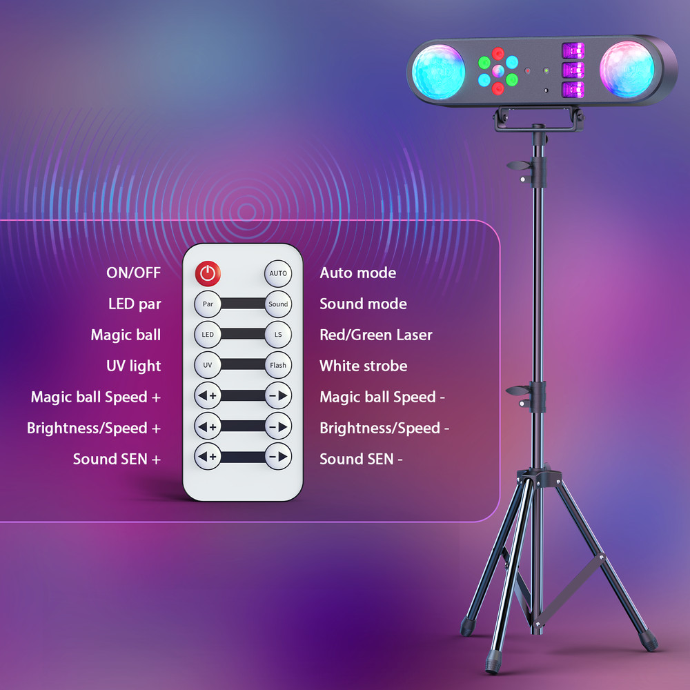 Multi Function Lighting Stand System with LED Laser Strobe UV for Bar Party