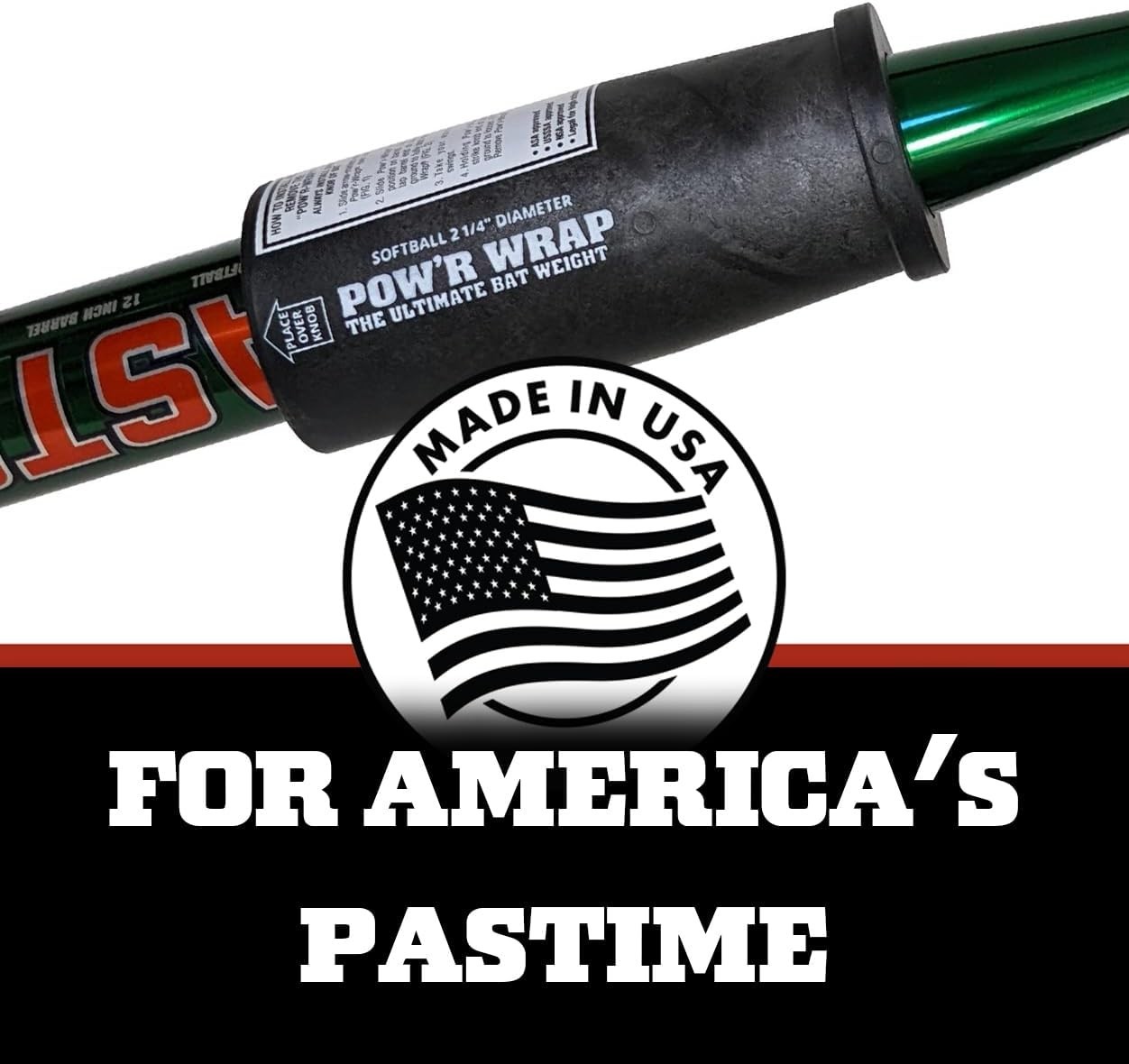 Pow'r Wrap Softball Bat Weight Sleeve Trainer 24 oz - Made in the USA