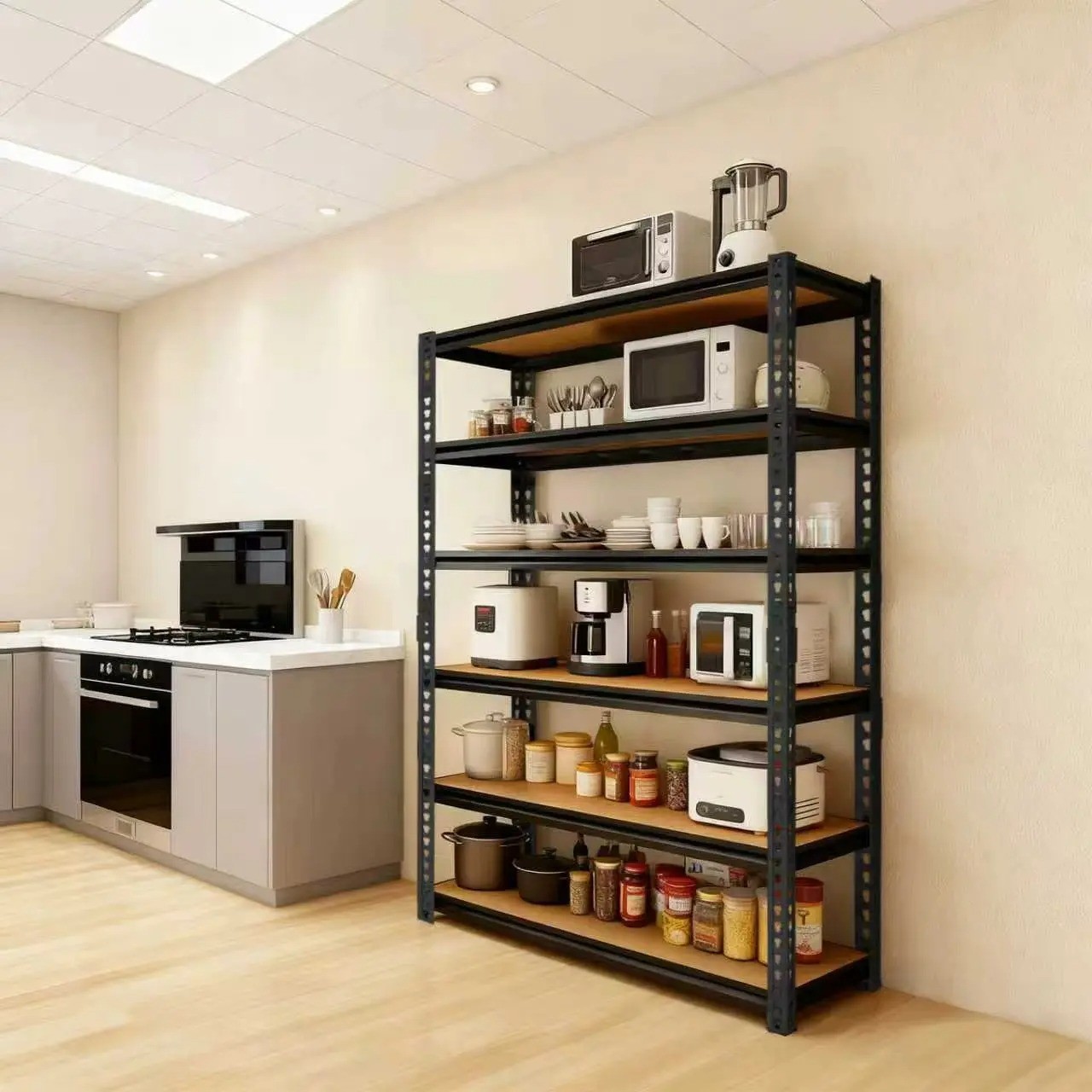 Metal Storage Racks Heavy Duty 5 Tier Garage Shelving Unit Adjustable 72"