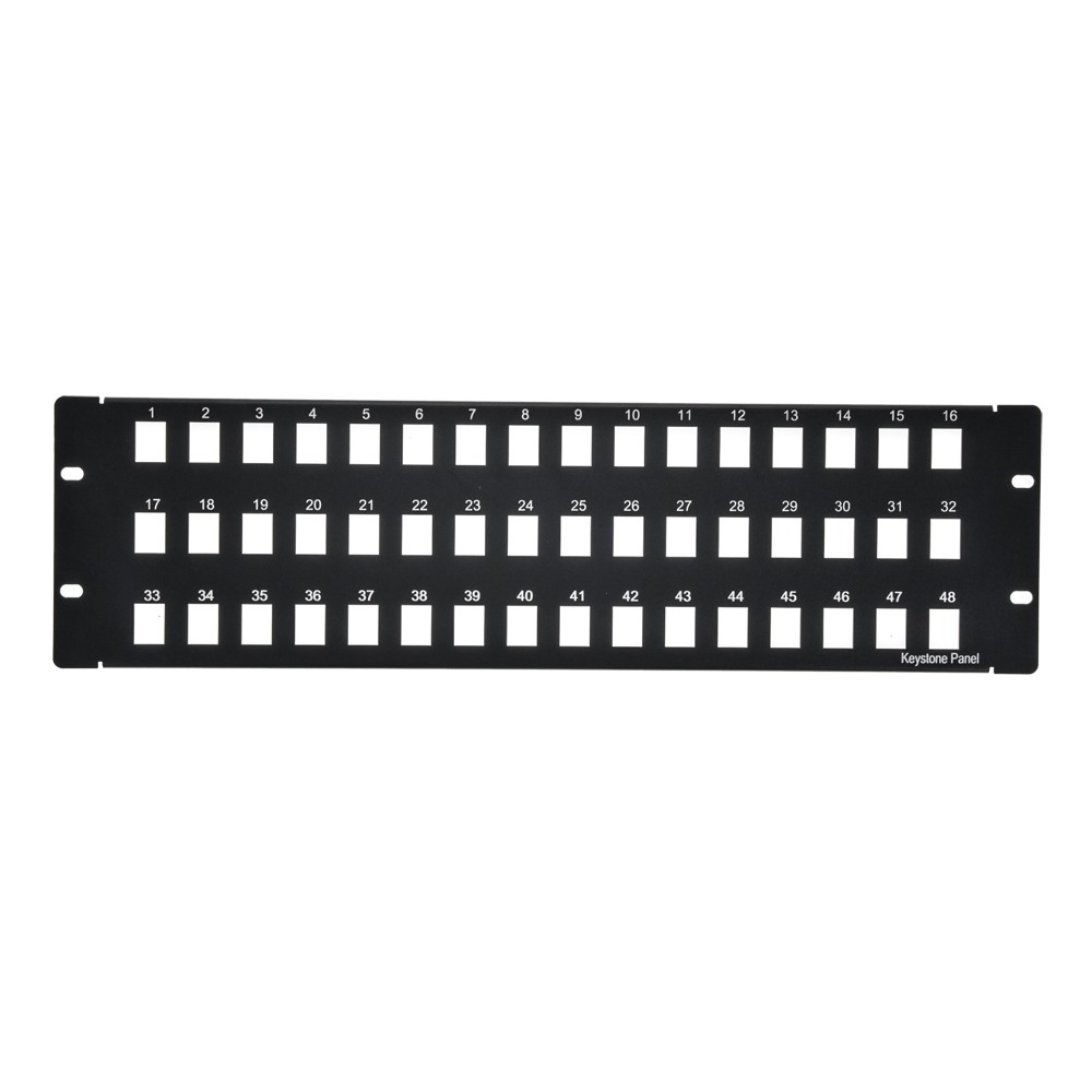 3U 19" 48 port Blank Panel for Keystone Jack
