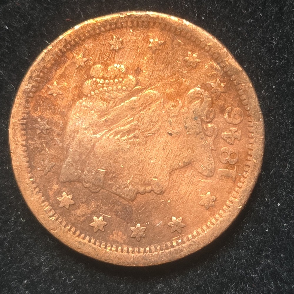 1846 Braided Hair Large Cent Sharp details cleaned Small Date version