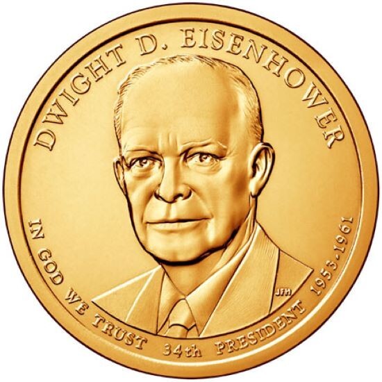 2015 P Dwight Eisenhower Presidential Dollar From Mint Roll - Position B
