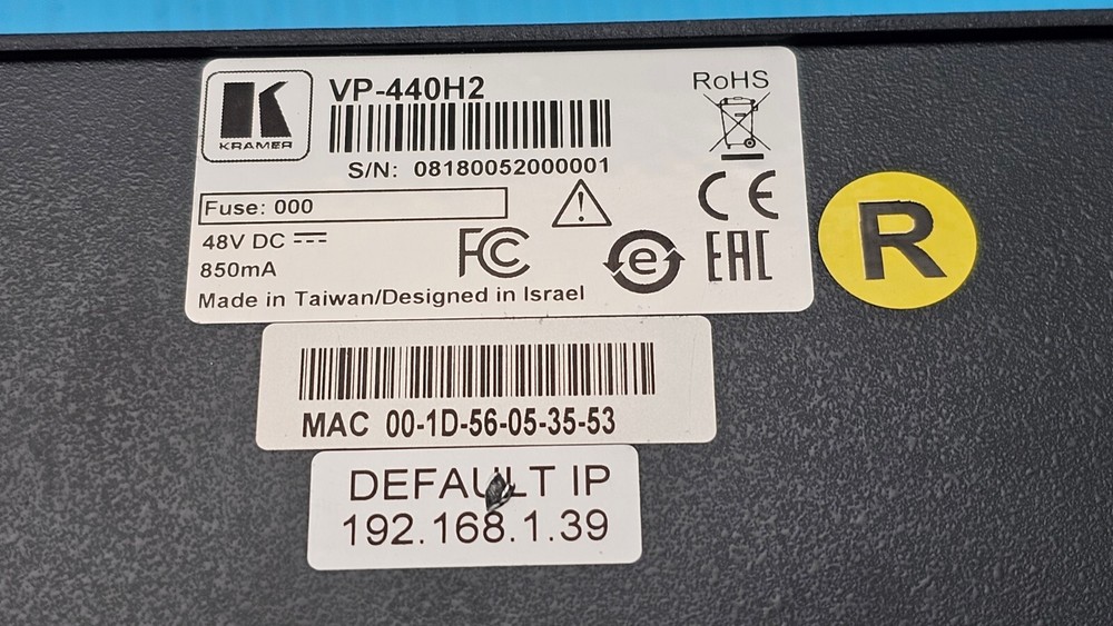 Kramer VP-440H2 Compact 5-Input 4k60 Presentation Switcher/Scaler