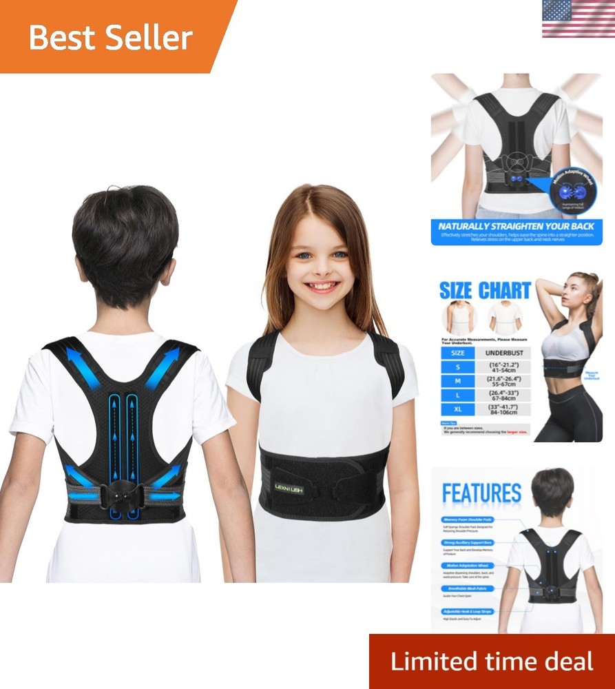 Posture Corrector for Kids Teenagers, Updated Adjustable Upper Back Posture B...