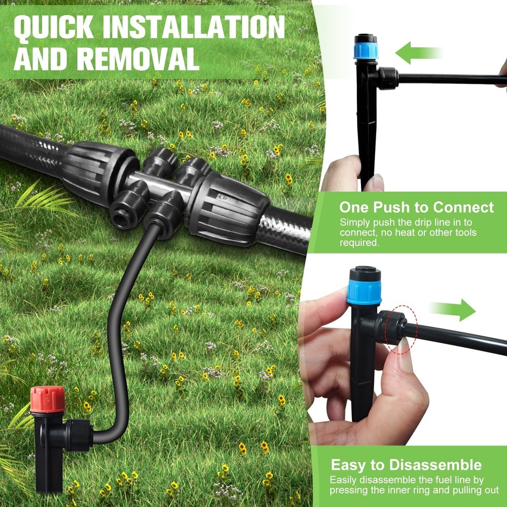 230FT Drip Irrigation System with 40 Adjustable Nozzles for Efficient Watering