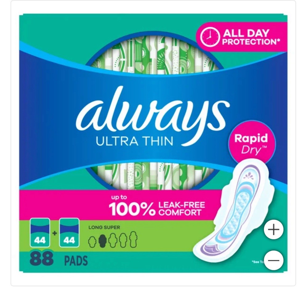 Always Ultra Thin Advanced Long Pads, 88-count