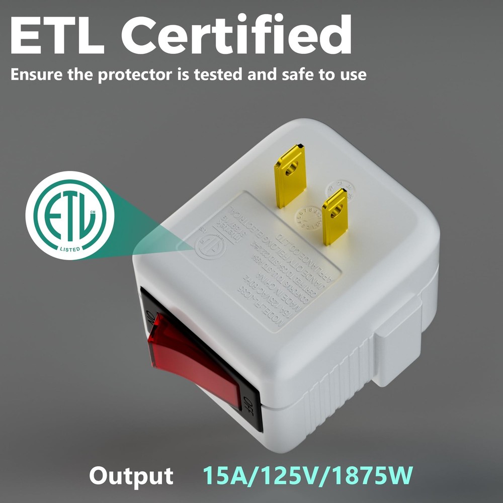 2 Prong Outlet Extender with On/Off Switch 2 Pack, Power Switch Outlet Adapte...