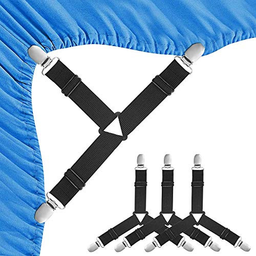 Bed Sheet Straps 4 Pcs Triangle Bed Sheet Holders Fitted Sheet Clips