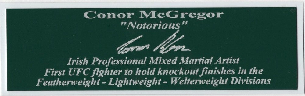 Conor McGregor MMA Autograph Nameplate UFC Champion