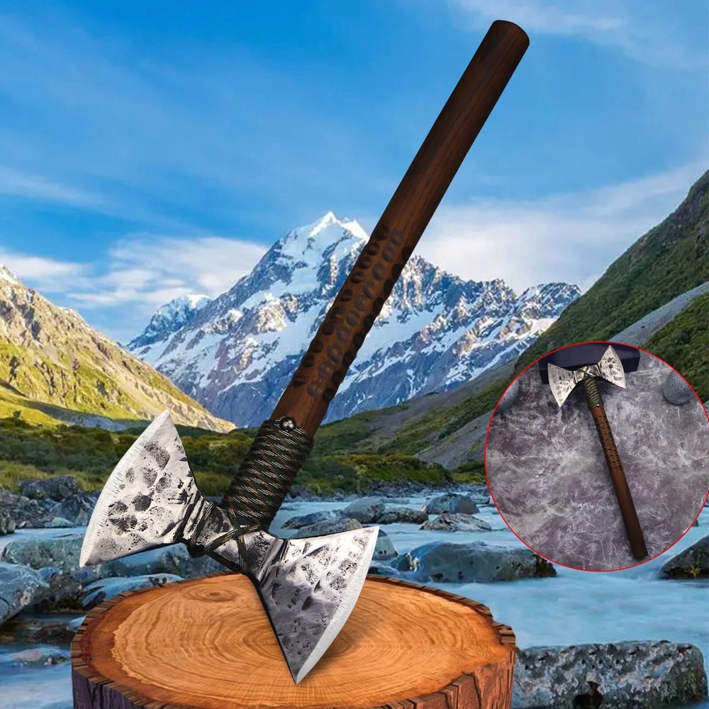 Short Double Sided Battle Axe Head Axehead Tactical Fighting Combat Ready Viking