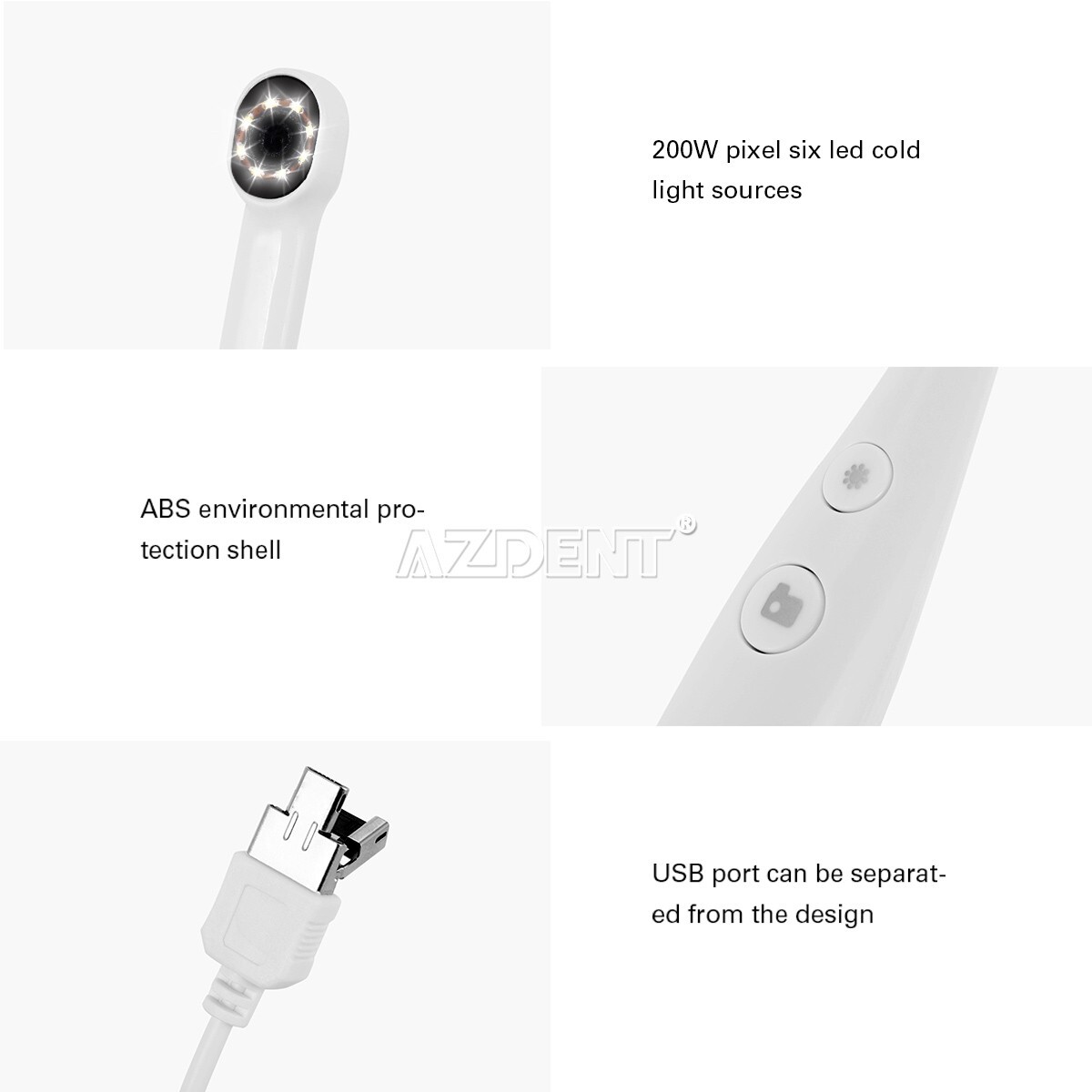 USA Dental Intraoral Camera USB HD Camera 8 LED Lights 3-speed Adjustment AZDENT