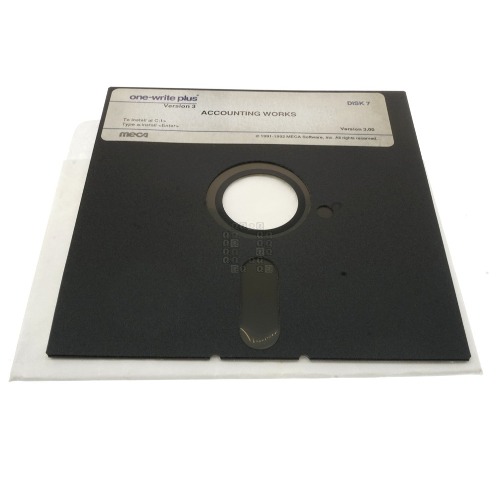 MECA One-Write Plus, Version 3.00 Accounting Works, 5-1/4" Floppy Disks
