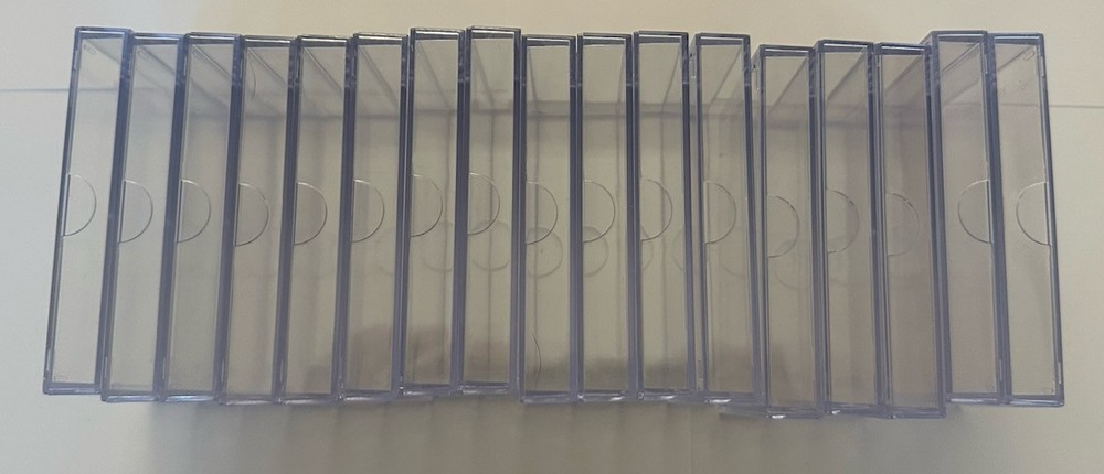 17 PLASTIC SLIDER BOX TRADING CARD CASES