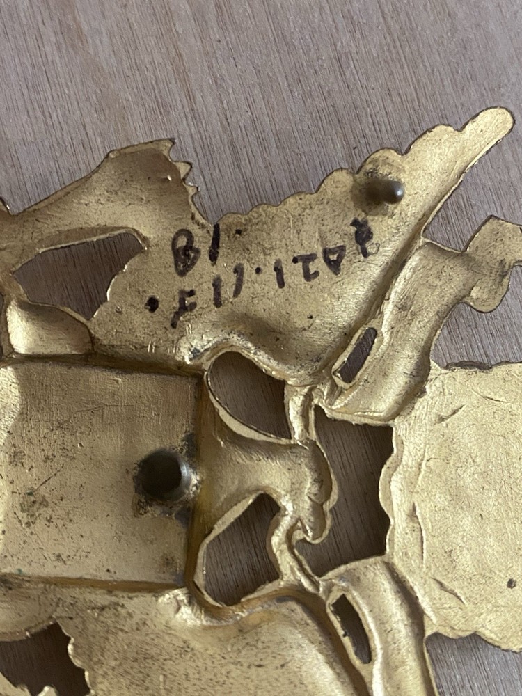 Original WWII U.S. Officer ARMY EAGLE CREST CAP DEVICE Marked Acid Test