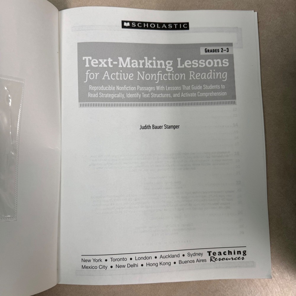 Scholastic Text-Marking Lessons for Active Nonfiction Reading Grades 2-3 CD