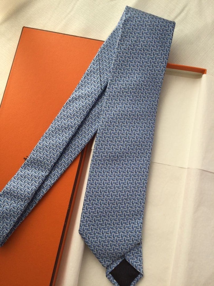 HERMES Tie Light Blue