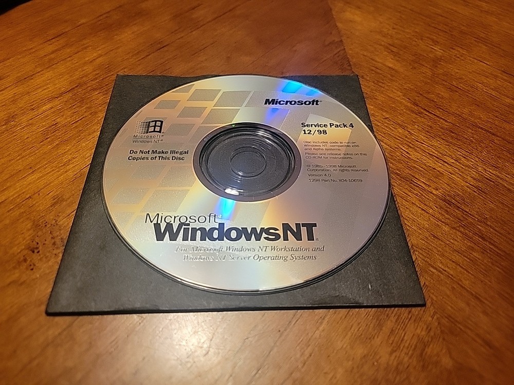 Microsoft Windows NT Service Pack 4 - PC CD Rom - Tested Works