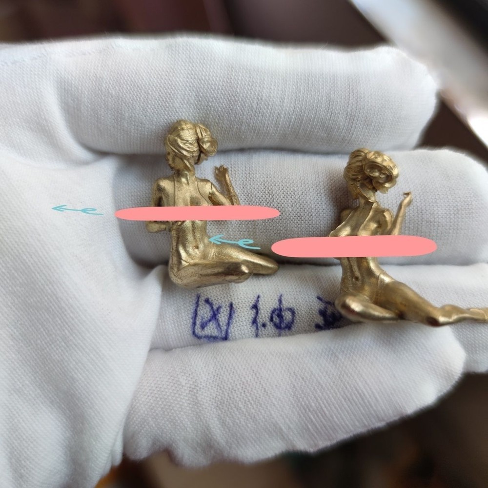 Solid Brass Sexy Lingerie Woman Miniature Figurines Tiny Collection Decor