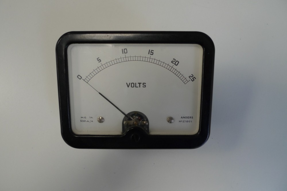 Voltmeter Panel Meter Anders Instruments 25 Volts DC N.W.1