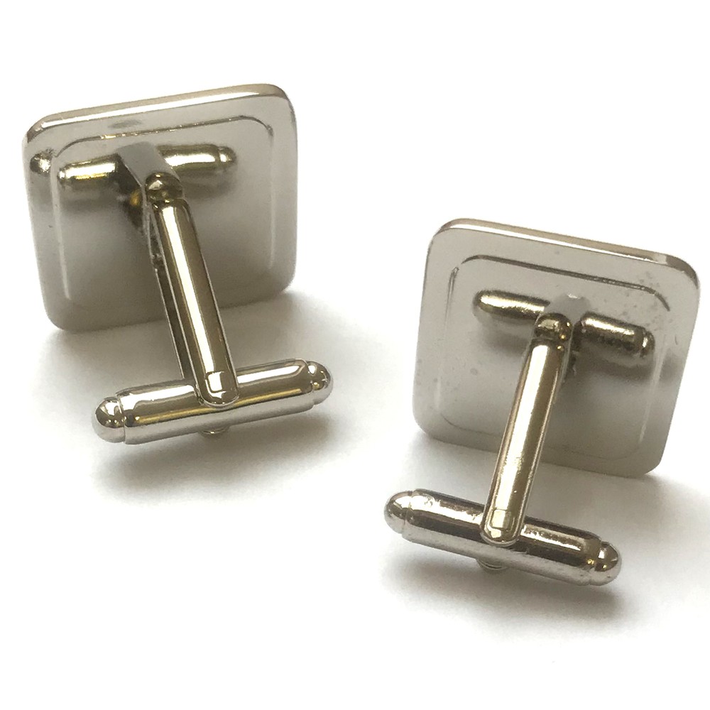 Penny Black Square Cufflinks in Chrome Box